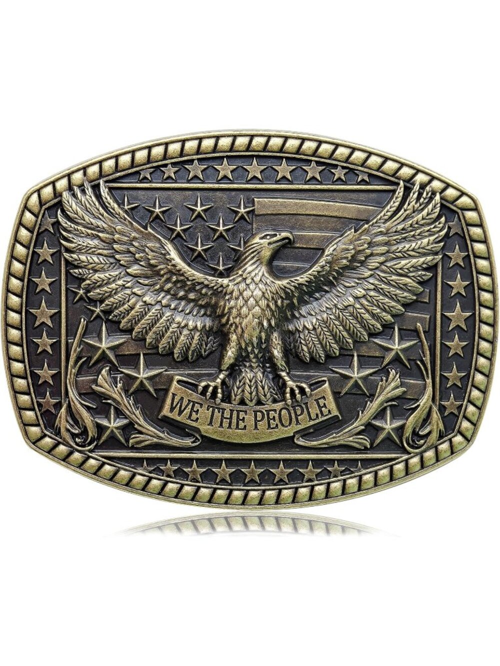 Men Eagle Gold Vintage Cowboy Big Buckle Western Style Belt